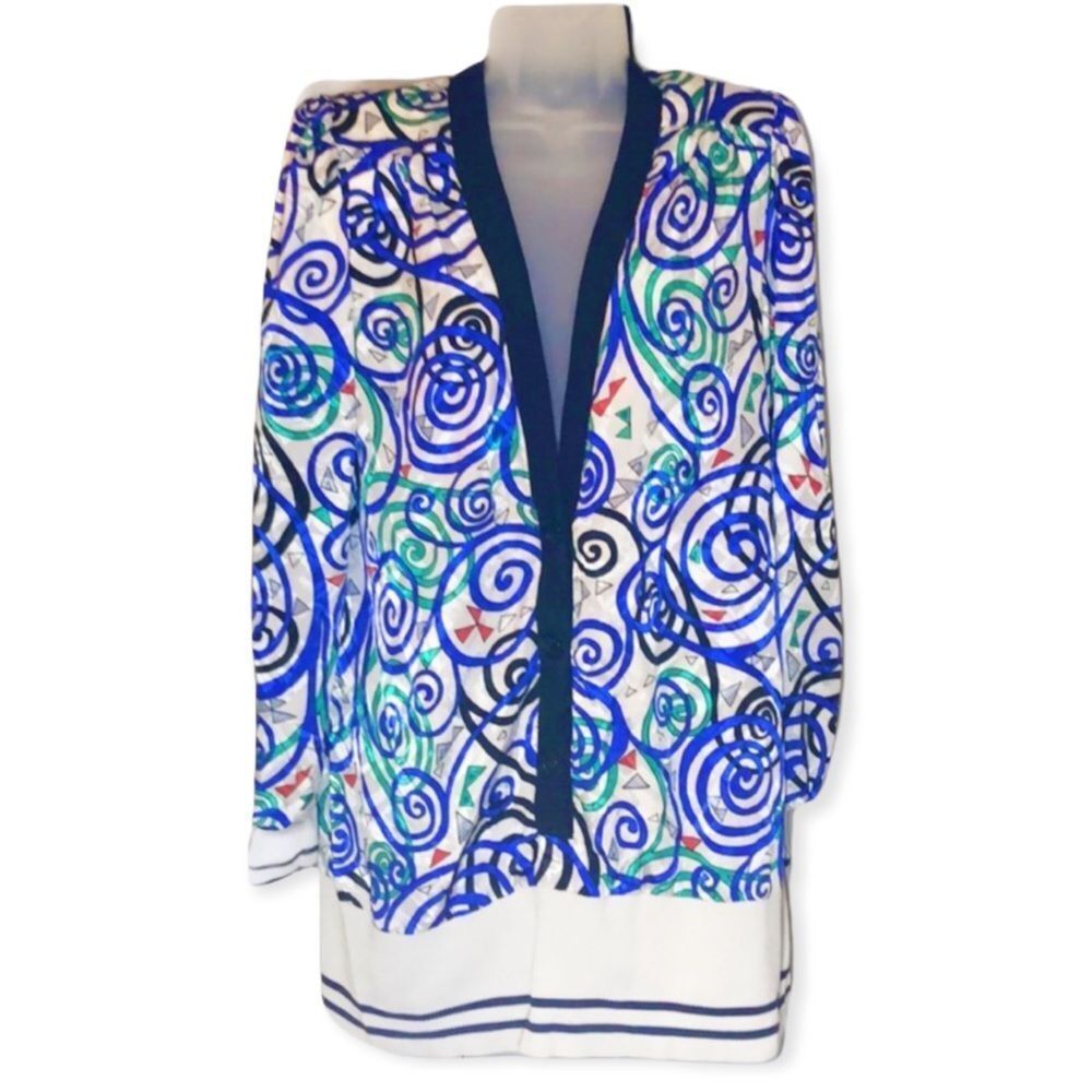 Vintage 1980s Connections Geometric Pullover Blazer Size Large?